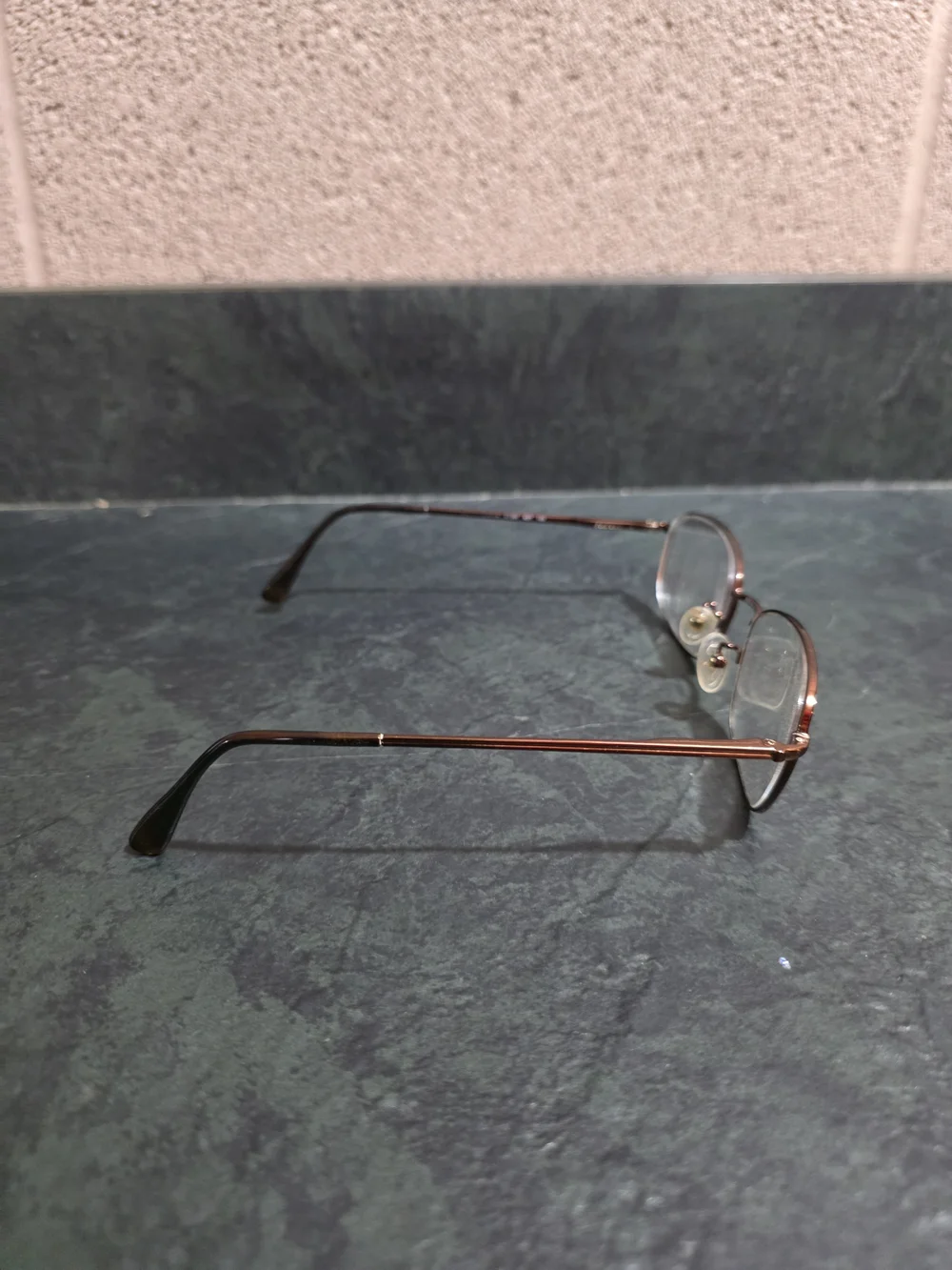 Safilo Elasta 7205 N2T Brown Rectangle Eyeglass Frames Metal Italy 55-19-145